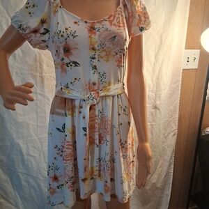 No Boundaries Floral Dress with Tie Belt